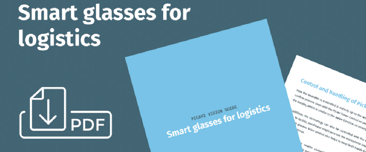 Header linking to the White Paper, reading Smart glasses for logistics